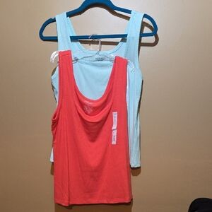 Nine West Coral and Sorbert Pair Of Tank Tops. Size L